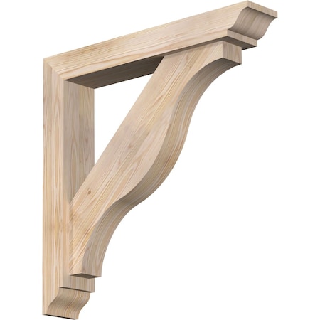 Ekena Millwork Funston Traditional Smooth Bracket w/ Offset Brace, Douglas Fir, 5 1/2"W x 32"D x 32"H BKT0604X32X32FST01SDF